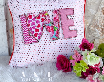 Valentine LOVE Applique Pillowcase