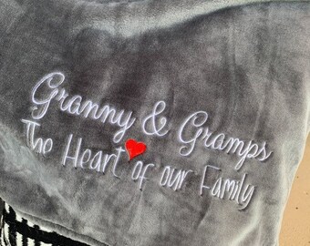 Grandparents Heart of the Family Blanket