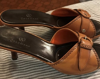 Cole Haan Laree Open Toe Mule Leather Suede Women Shoes NIB 