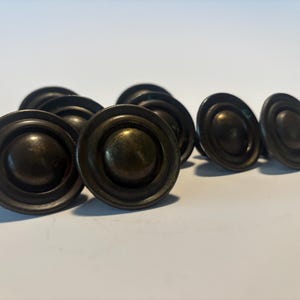 Set of 8 Vintage Canadian Oval Brass Tone Cabinet Knobs 1.5 Inch Furniture Hardware