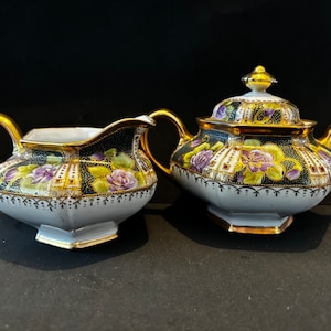 Very Rare and Exotic Antique Japanese Nippon Hand Painted Tea Set