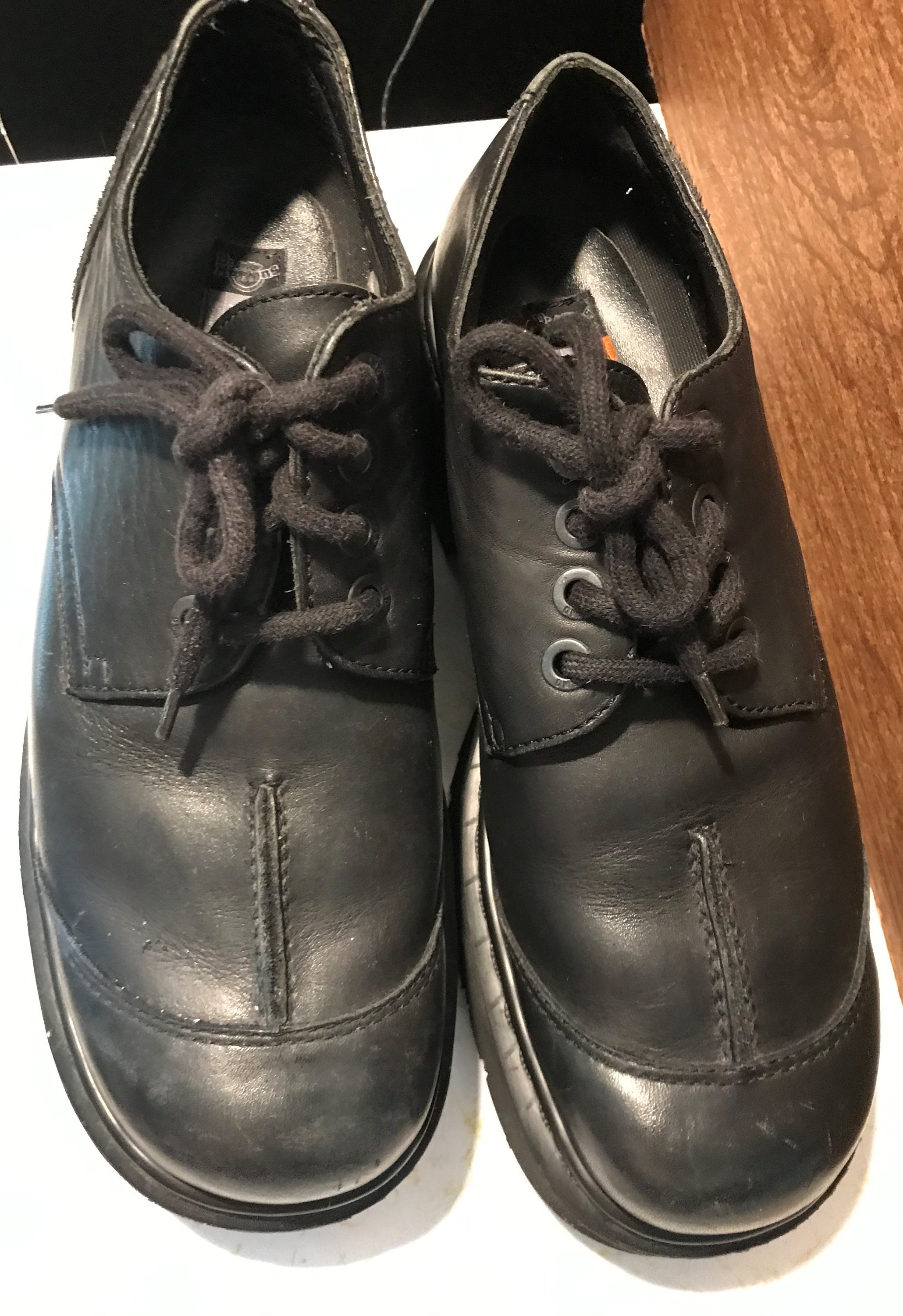 Vintage Dr. Martens Black Leather Lace up Loafers Shoes Sz 9 | Etsy UK