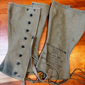 World War II WWII Era 1938 US Army Canvas Leggings *Free shipping