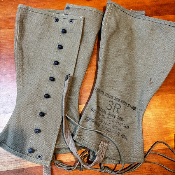 World War Two era 1938 mfg US Army Canvas Leggings