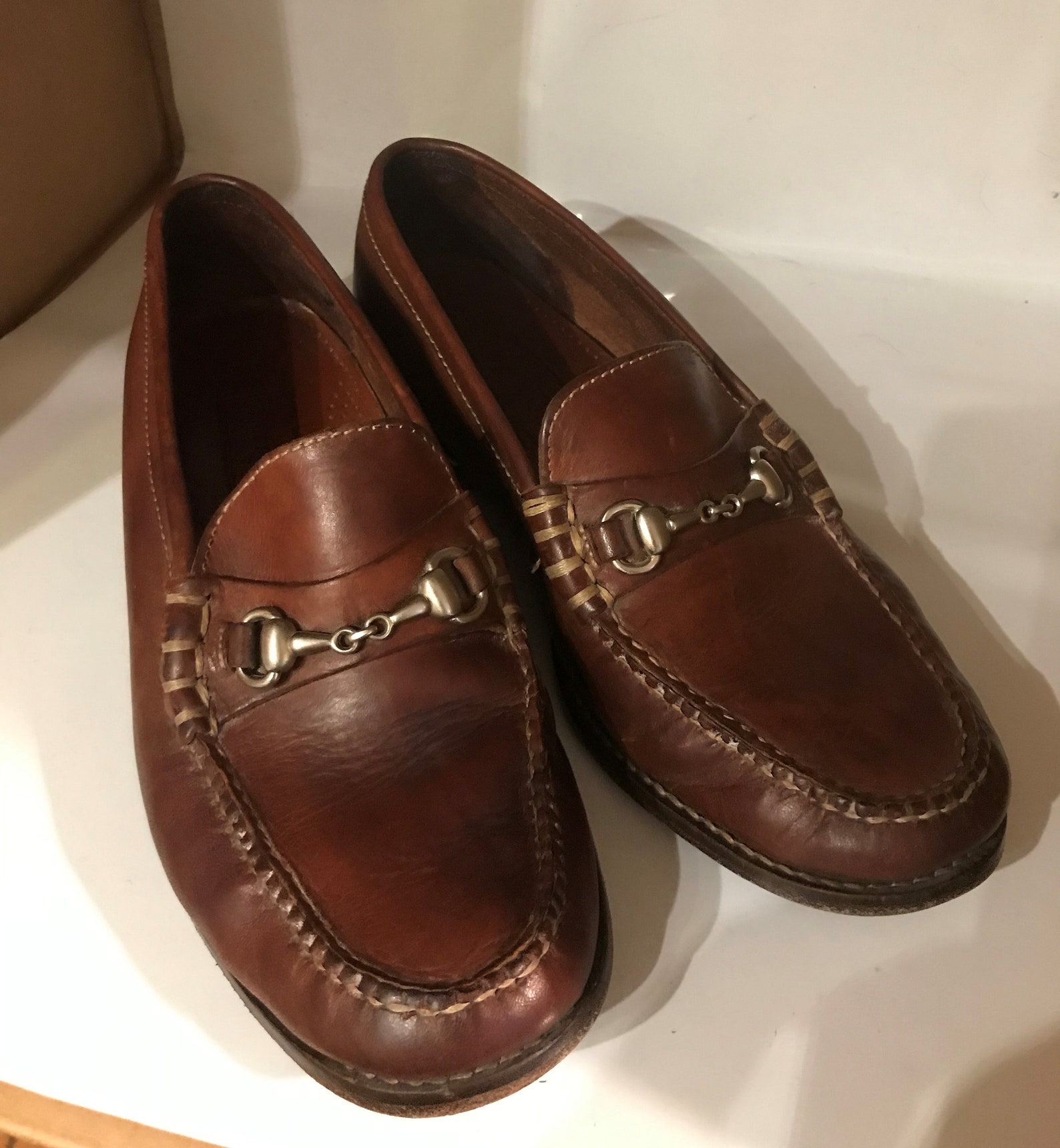 Women's Vintage Cole Haan Brown Leather Slip On Loafers | Etsy