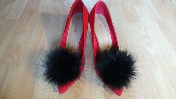 Black pom pom shoes cheap
