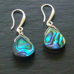 Real abalone earrings sterling silver earrings abalone jewelry abalone earrings  wedding abalone teardrop bridal earrings gift for her