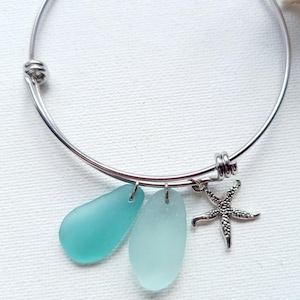 Blue Sea glass Bracelet  Sea Glass Bracelet, Beach Wedding Sea Glass Jewelry, Mermaid  Bracelet, Seaglass Bracelet, Seaglass Jewelry