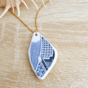 Sea Pottery Necklace Gold plated Necklace Sea Pottery Necklace Silver Sea Pottery Necklace Beach jewellery