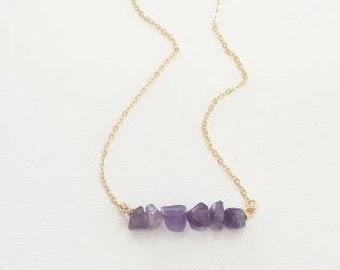 Amethyst Necklace February Birthstone Amethyst Necklace Amethyst February Birthstone Necklace  February Gemstone Jewelry Amethyst Jewelry