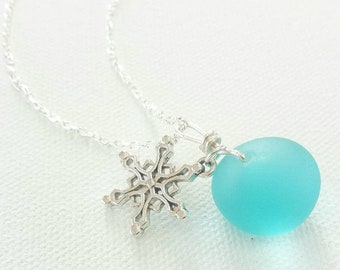 Sea Glass Necklace Sterling Silver| Sea Glass Jewelry   | Bridesmaid Maid of Honor Gift | Beach Glass Sea glass Jewelry | Beach Wedding