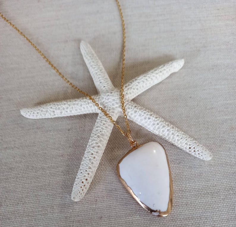 Large Gold Shell Gold Plated Shell Gold Shell Jewelry Gold Shell Necklace Gold Sea Shell ...