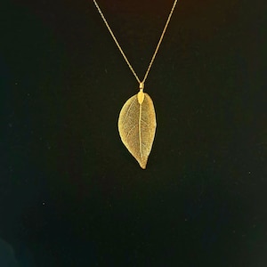 Real leaf necklace, 24K gold dipped leaf necklace, real leaf jewelry, gold dipped leaves natural jewelry woodland jewelry wedding jewelry image 6