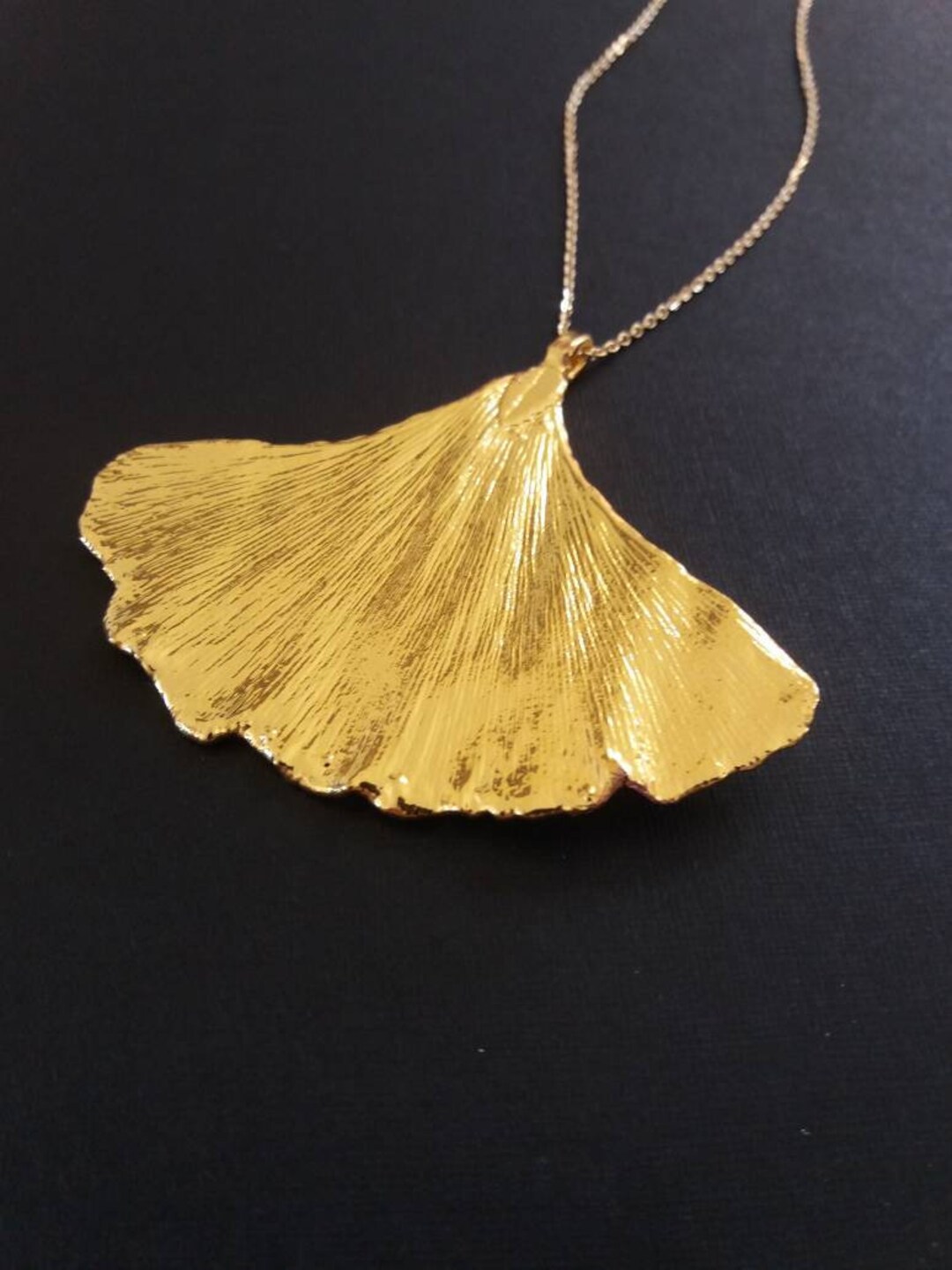 Gingko Leaf Necklace 18K Gold Dipped Leaf Necklace Real Leaf - Etsy