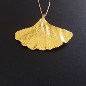 Gingko Leaf Necklace 18K Gold Dipped Leaf Necklace Real Leaf - Etsy