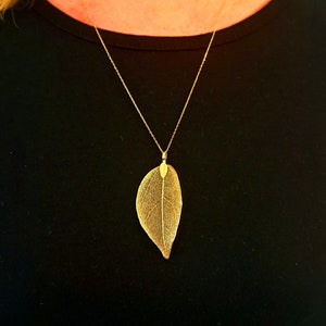 Real leaf necklace, 24K gold dipped leaf necklace, real leaf jewelry, gold dipped leaves natural jewelry woodland jewelry wedding jewelry image 5