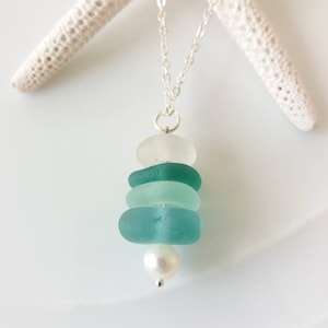 Genuine Sea Glass Necklace Blue Seaglass Necklace Beach Glass Necklace Sea Glass Jewelry  Sea Glass Necklace Beach Jewelry Boho Necklace