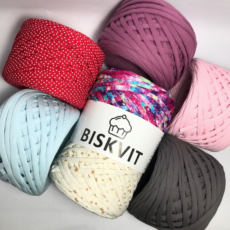 Biskvit 100 Cotton Tshirt Yarn 7mm Super Bulky Yarn Etsy