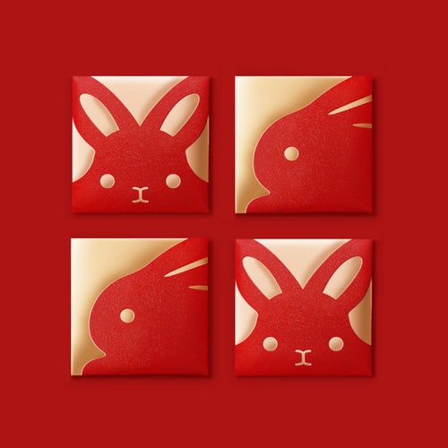 lunar new year red envelope rabbit