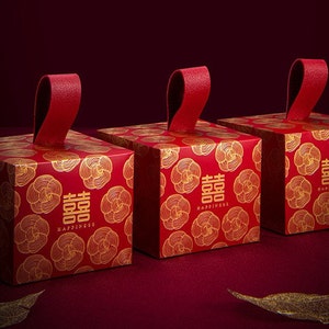 100 x Wedding favor box - Camellia - Chinese Wedding