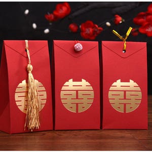 100 x Wedding favor box - Double Happiness - Chinese Wedding - S