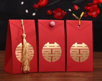100 x Wedding favor box - Double Happiness - Chinese Wedding - S