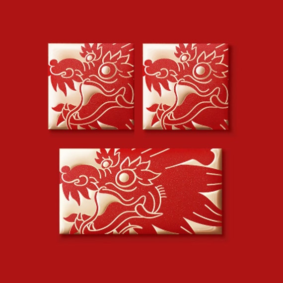 40PCS 2024 Chinese New Year Decorations,Lunar New Year Decor Red Paper-cuts