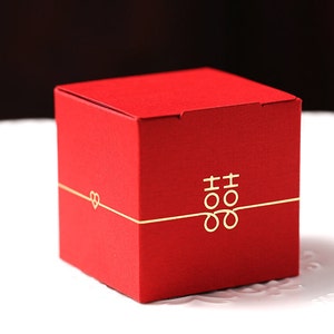100 x Wedding favor box - Double Happiness - Tie the Knot - Chinese Wedding - Large