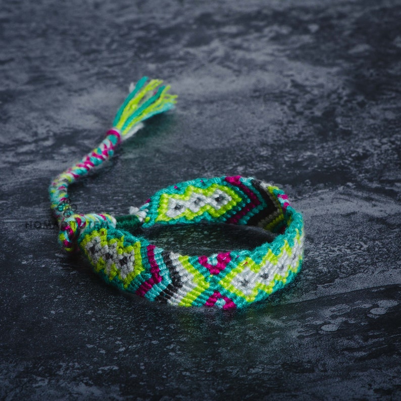 festival wristband woven tribal anklet hippie bracelet Green Friendship Bracelet knotted wristband boho cotton anklet braided anklet