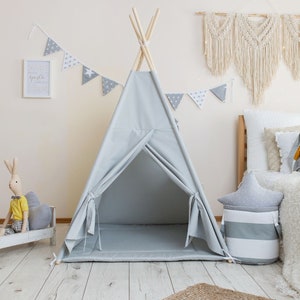 Light grey teepee tent,  high quality tent, kids tipi tent