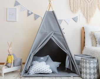 Grey teepee tent,  high quality tent, kids tipi tent, play tent, kids room