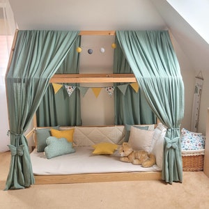 Hausbett Himmel,  Kinderbettvorhang, Kinderzimmerdekoration, Musselin Baldachin, Himmel für Hausbetten, Betthimmel für Kinderzimmer
