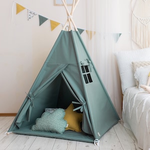 Sage teepee tent, high quality tipi, play tent, kids room, tipi tent for kids, kids tipi play tent, gift for kids, birthday gift