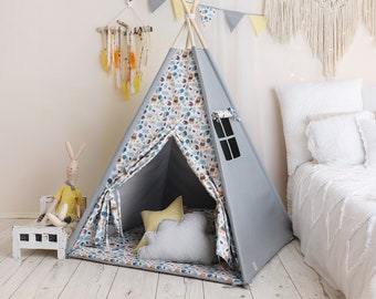 Grey & Forest Tipi Tent, high quality teepee tent, kids tipi tent