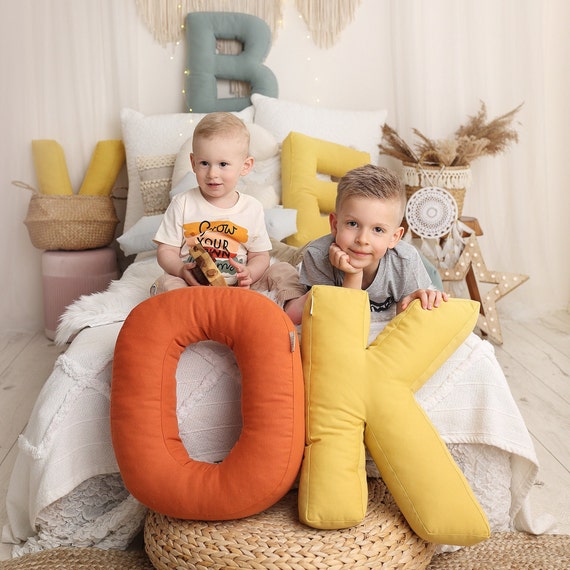 Buy Letter Pillow V Cotton Cushion for Kids Room Online in India Etsy