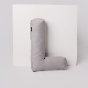 Almofada letra L, almofada de algodão para quarto de criança