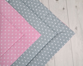 Cotton Padded Mat - Gray and Pink, kids room decoration, play mat