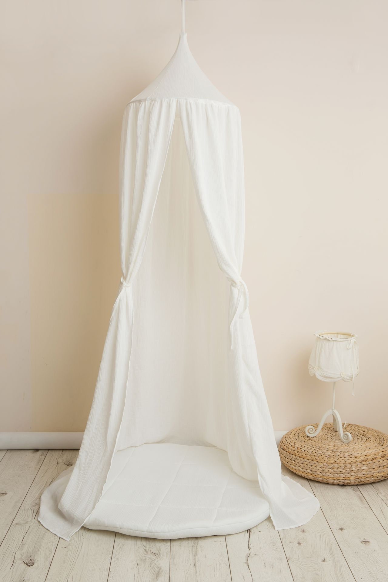 Set Ecru Muslin Canopy With Mat Bed Canopy Boho Canopy Etsy UK
