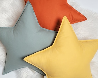 Star pillows set - mustard, terracotta and sage