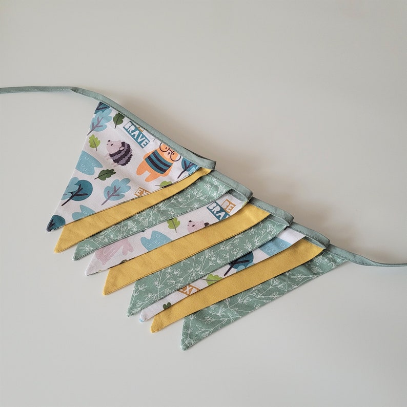 Garland forest & sage, bunting garland, bunting, wall decoration image 2