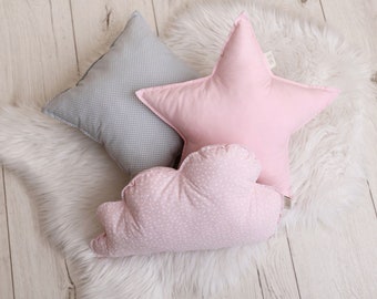 Powder pink and grey  pillows set