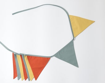 Garland - sage,mustard and terracota, bunting garland, bunting flags,