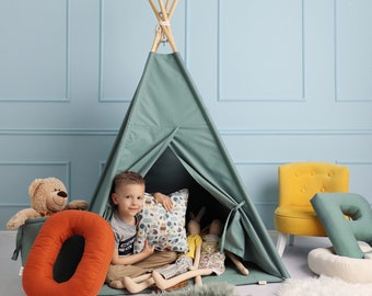 MAMOI® Kids Tents Tente de jeu tipi pour enfants en bois avec Eco-Cotton Tente  tipi Design minimaliste intérieur Extras CE 100% Écologique -  France