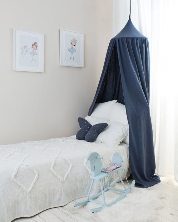 Navy canopy deals bed