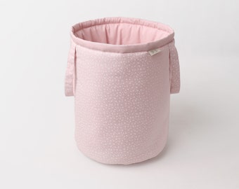 Basket  for toys,  pink, cotton, kids room decoration, storage bag