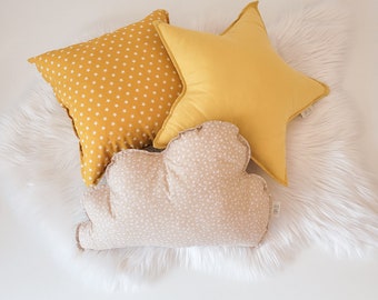 Mustard  pillows set, kids room decoration, cushions