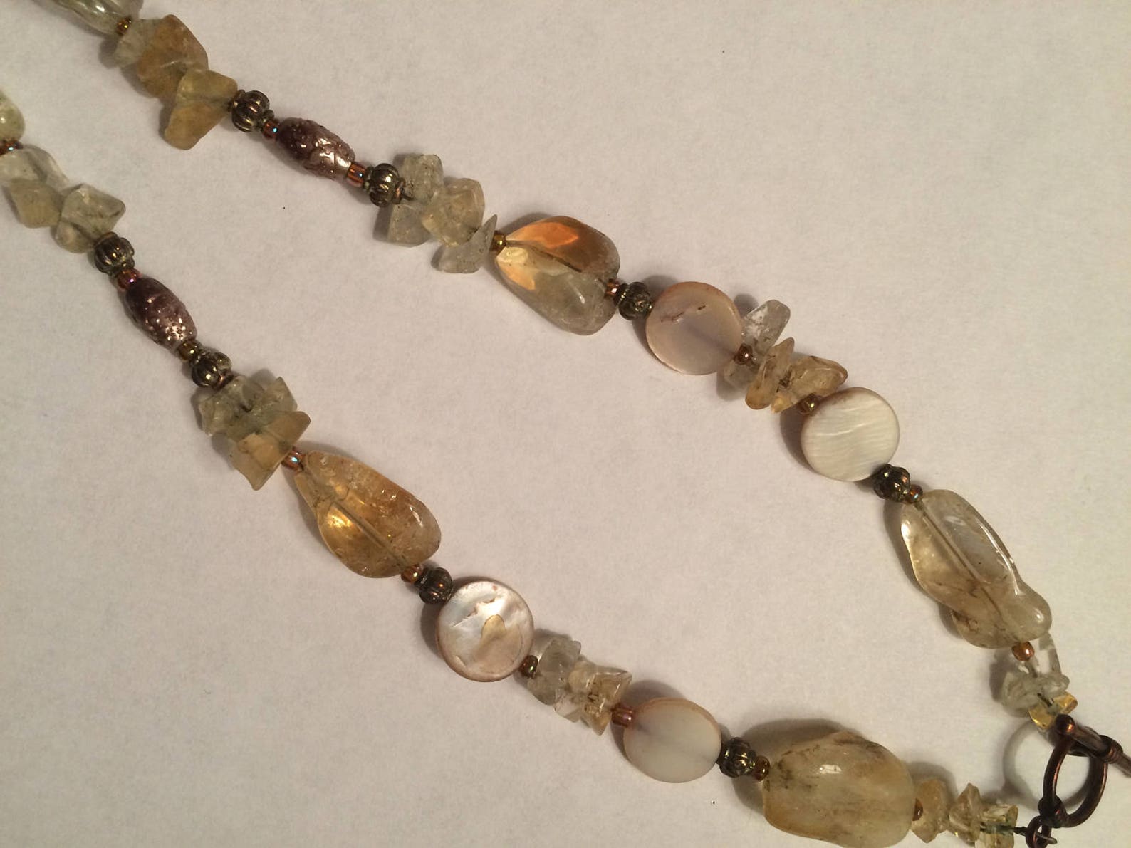Citrine and Gold Beaded Necklace Handmade Semi Precious Stone Etsy UK