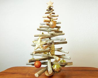 Driftwood Christmas tree wood Xmas modern coastal beach decor natural rustic minimalist scandinavian decoration original gift idea wooden