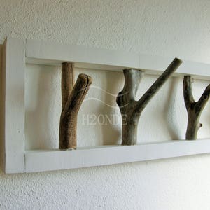 Wood tree branch hook coat rack mounted garment rustic frame hanger entryway decor scarf hanging clothing storage driftwood beach wall gift image 9