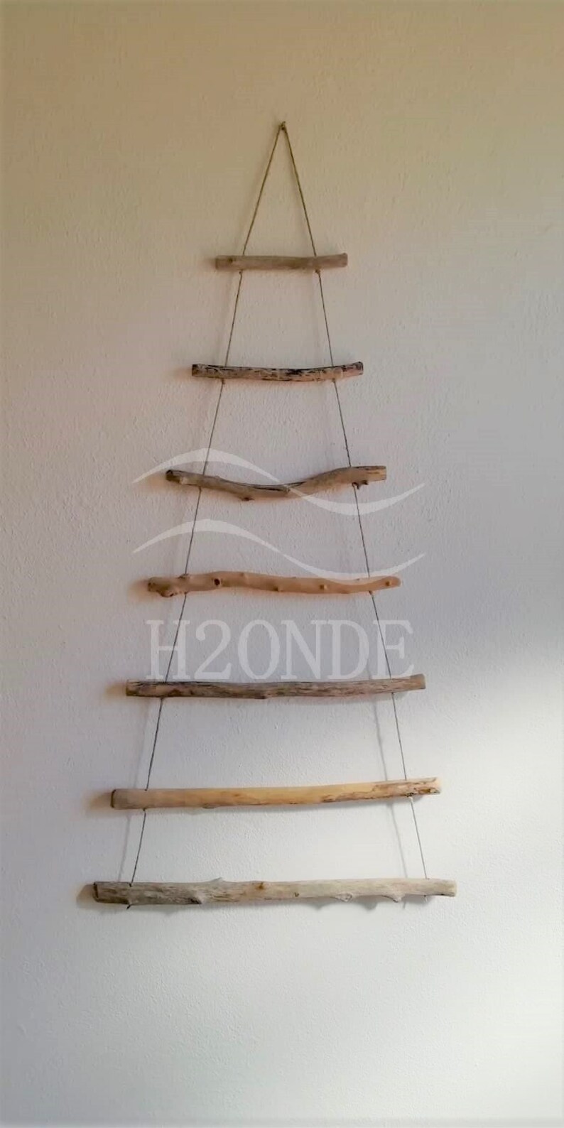 Wood wall Christmas tree driftwood modern coastal beach hanging scandinavian minimalist Xmas unique decor natural rustic ornament decoration image 8